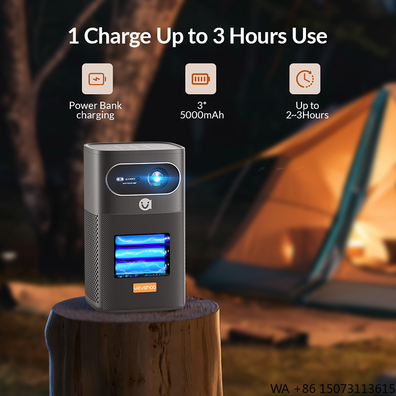Mini Portable Projector Rechargeable Battery - DLPスマートミニバッテリーパワープロジェクター、400ルーメン充電式ポータブルGTV（屋外用）