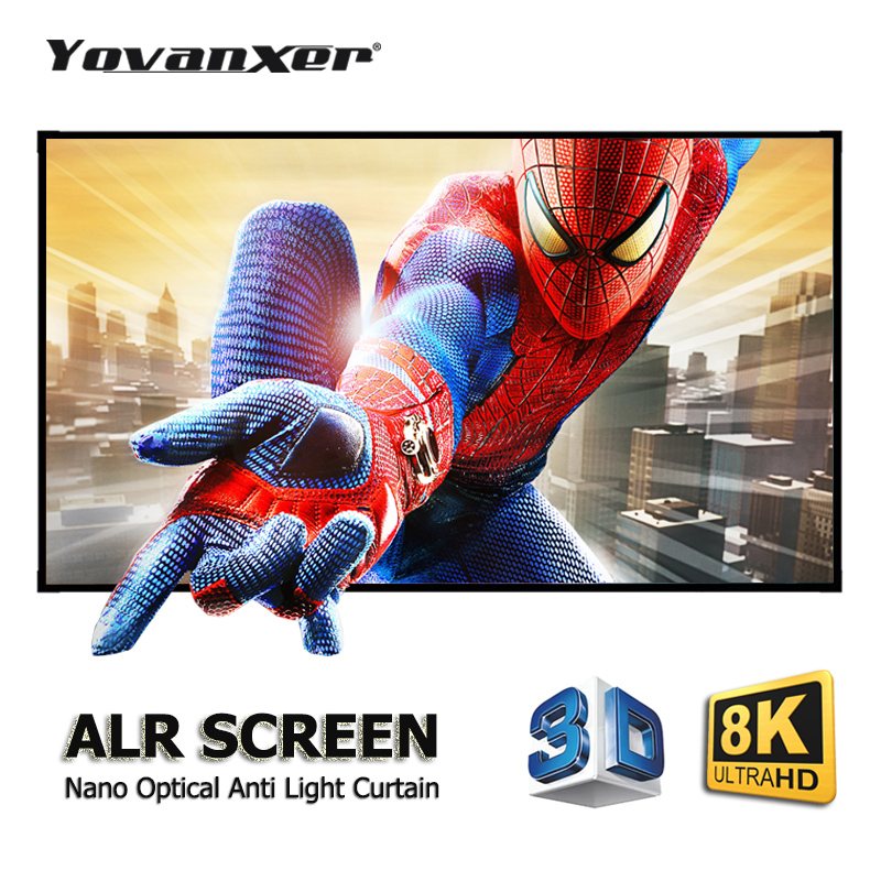 Alr Ambient Light Rejecting Projector Screen - ALRプロジェクションスクリーン 3Dナノメタルアンビエントライトリジェクティング固定フレームスクリーン ノーマルスロープロジェクター ホームシアターシネマ 8K対応