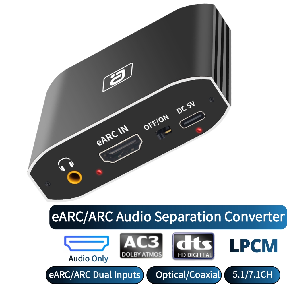 Optical Audio Hdmi Earc Extractor - EARC オーディオエクストラクター 192Khz DAC コンバーター DTS