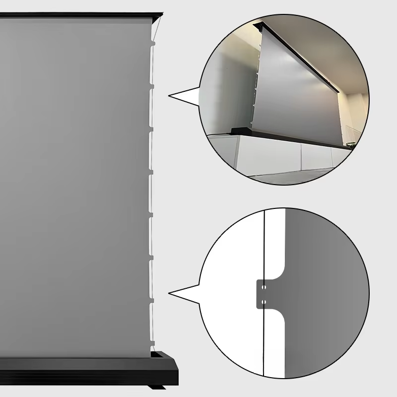 Alr Ambient Light Rejecting Projector Screen - スマートコントロールALR電動テンションフロア昇降式プロジェクタースクリーン オブシディアン ロングスロー アンビエントライトリジェクティング プロジェクションクロス