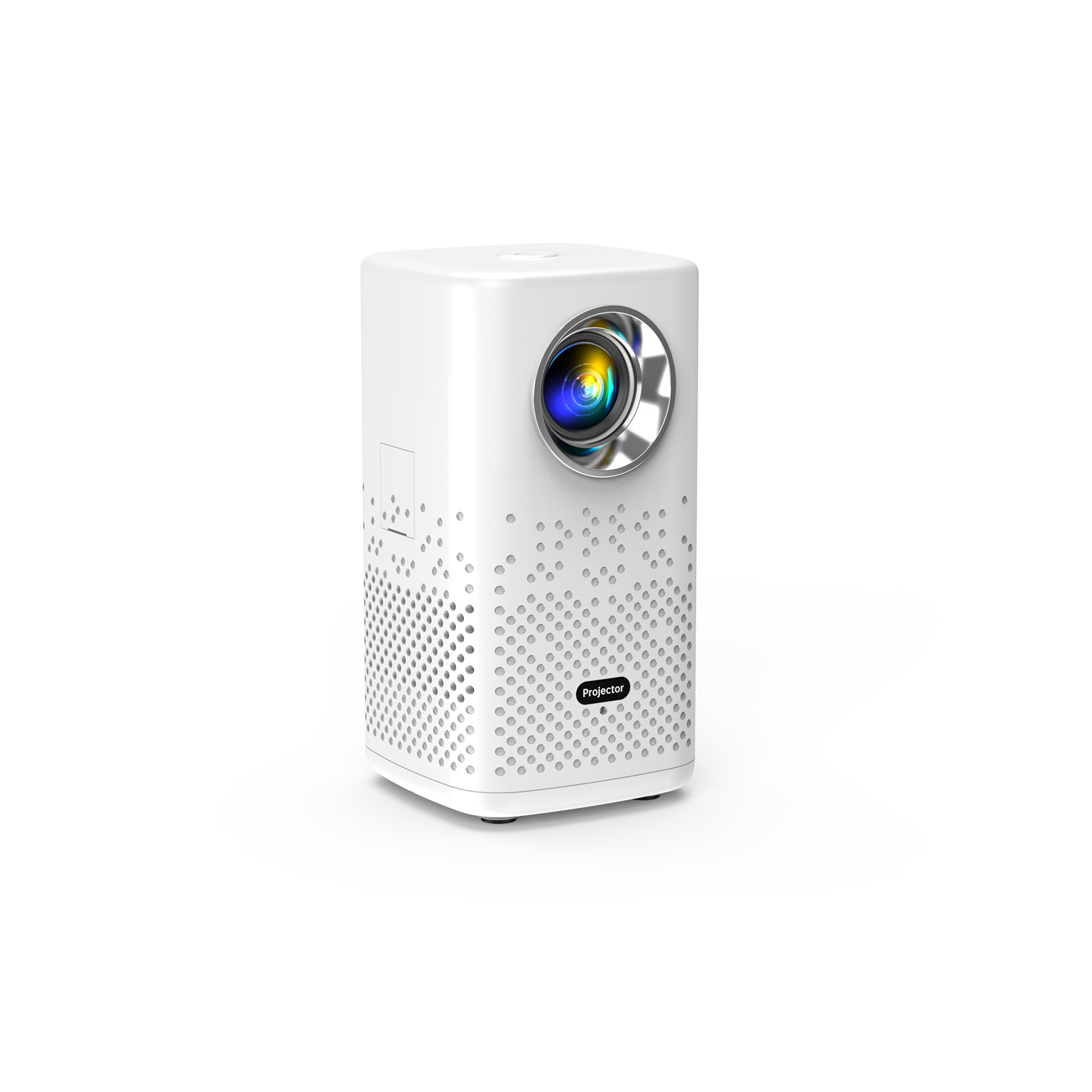 Mini Portable Projector Rechargeable Battery - バッテリー内蔵で充電可能な、高画質4K対応の小型プロジェクター。屋外での使用に適したプロジェクションスクリーン付き。