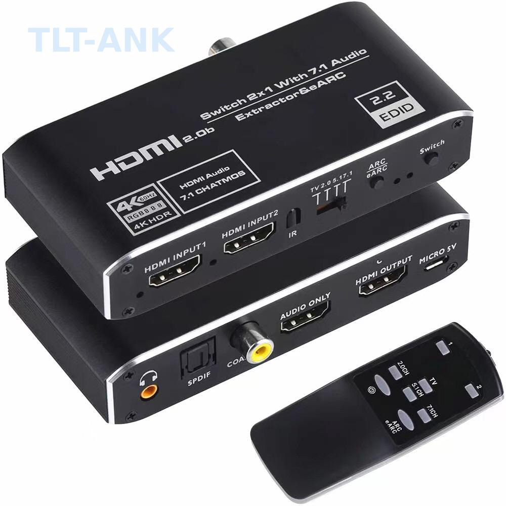 HDMIスイッチ 2入力1出力 4K 120Hz HDMI2 - Optical Audio Hdmi Earc Extractor のレビューと価格