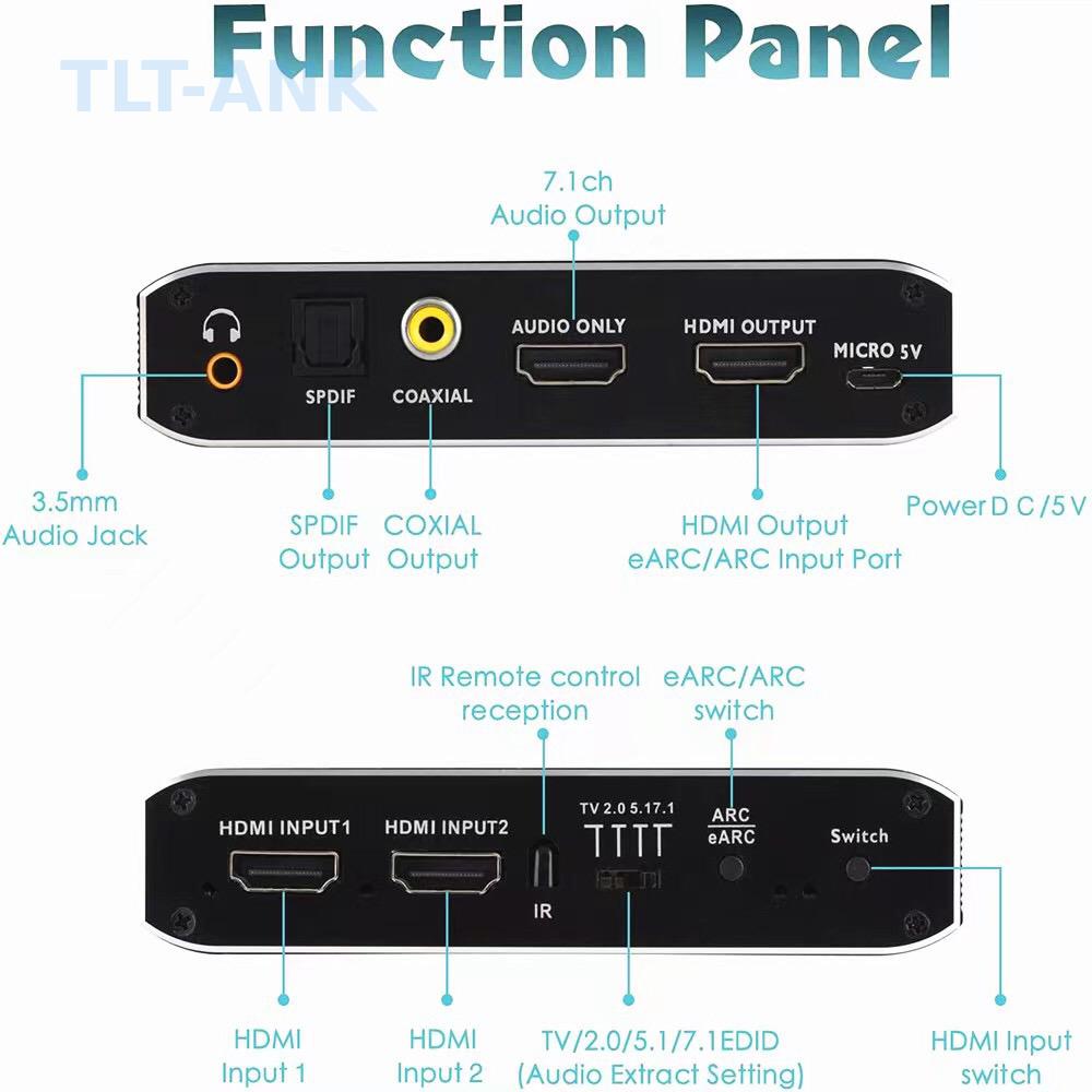HDMIスイッチ 2入力1出力 4K 120Hz HDMI2 - Optical Audio Hdmi Earc Extractor のレビューと価格