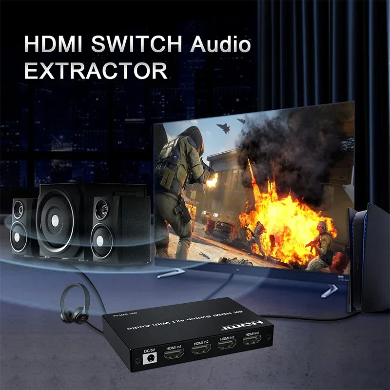 8K 60Hz HDスイッチ 4入力1出力 eARCオーディ - Optical Audio Hdmi Earc Extractor のレビューと価格