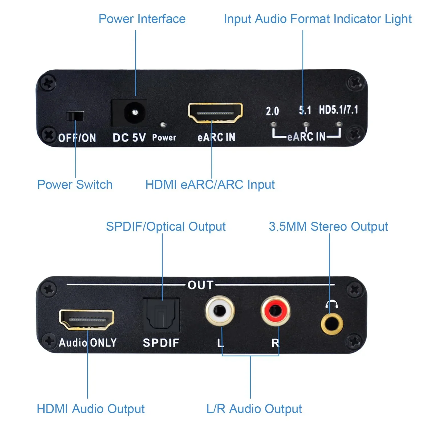 192KHz HDMI EARC ARC to RCAオーデ - Optical Audio Hdmi Earc Extractor のレビューと価格