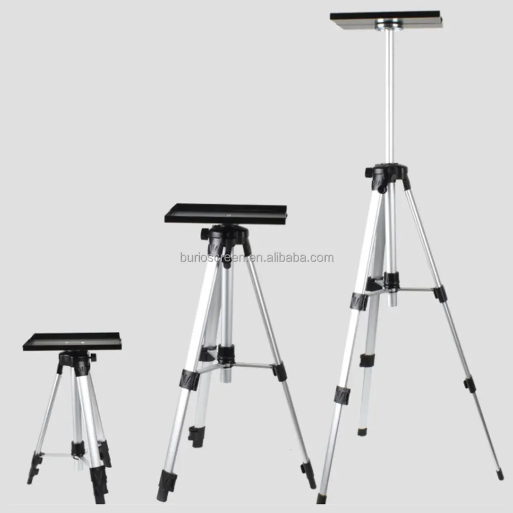 アルミ製ユニバーサル三脚スタンド プロジェクター用 高さ調整 - Projector Floor Stand Tripod Adjustable のレビューと価格