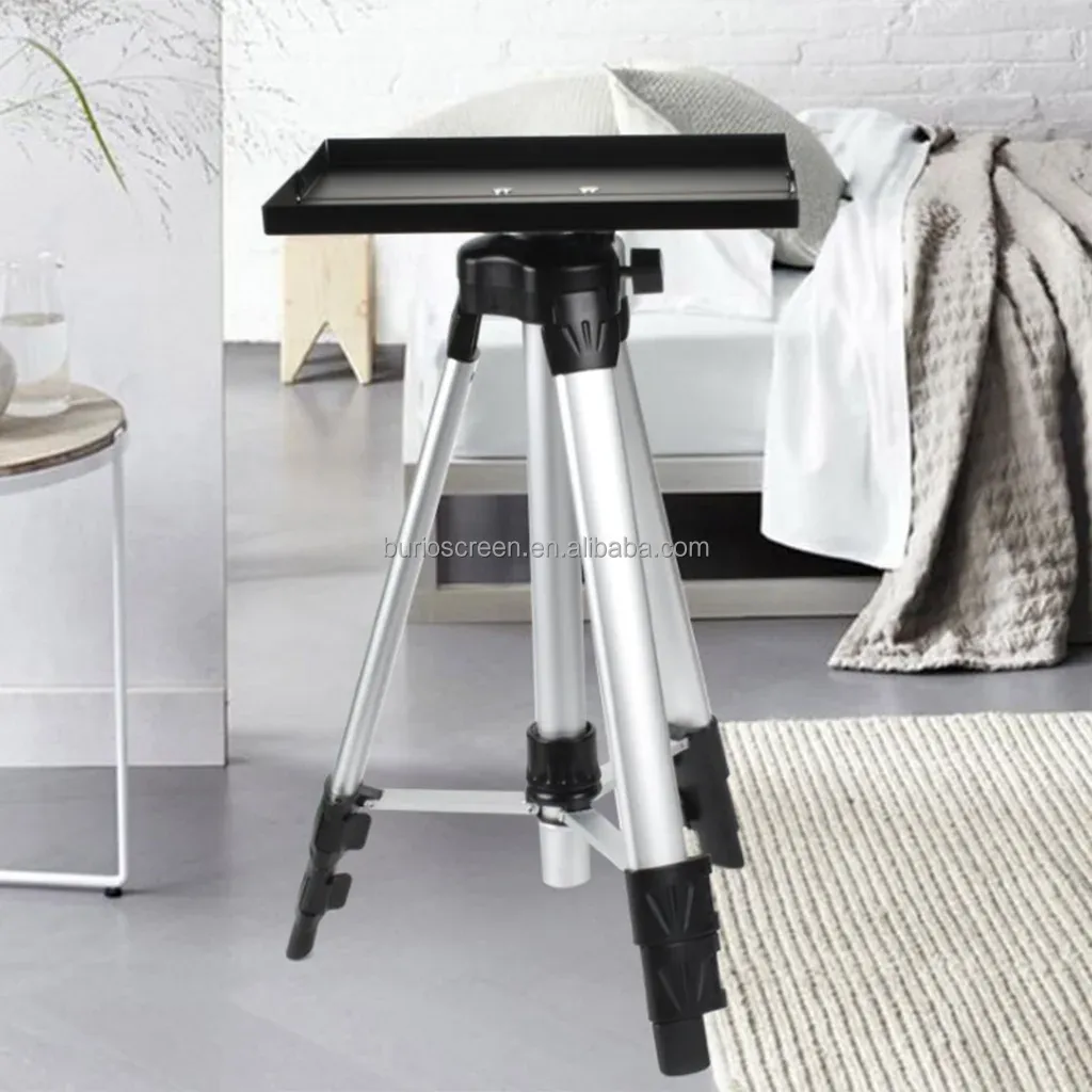 アルミ製ユニバーサル三脚スタンド プロジェクター用 高さ調整 - Projector Floor Stand Tripod Adjustable のレビューと価格