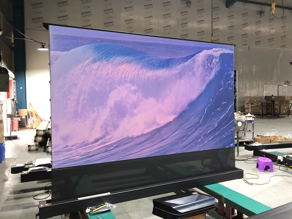 高品質120インチ4K電動フロア昇降式プロジェクタースクリー - Projector Screen 120 Inch Motorized Ambient のレビューと価格