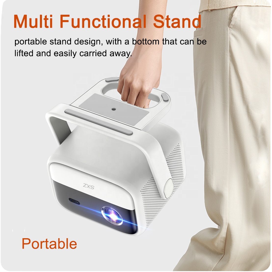 屋外対応内蔵バッテリー20800mAh充電式DLPミニ4K  - Mini Portable Projector Rechargeable Battery のレビューと価格