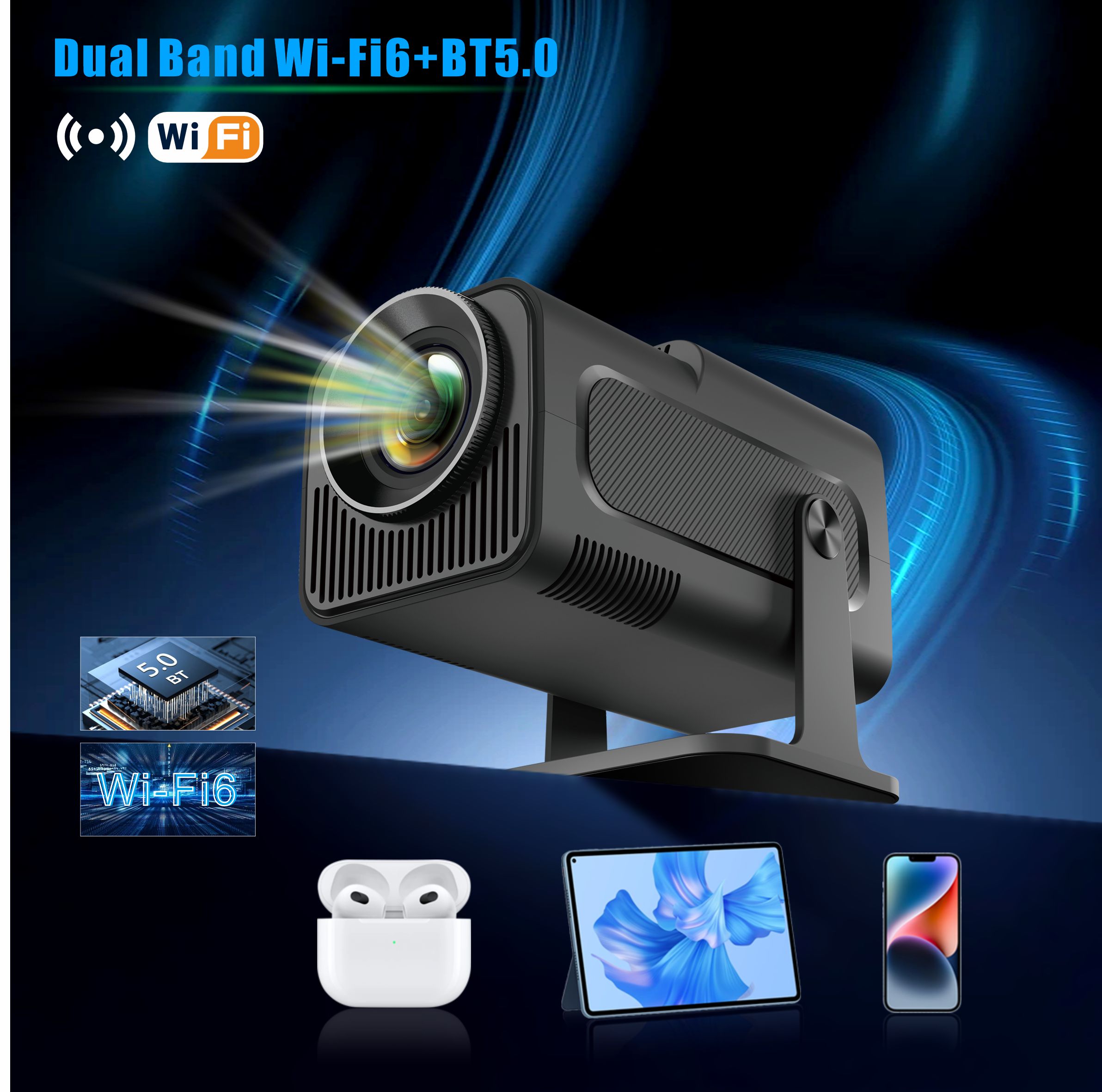 ホームシアターミニ-スマートプロジェクター,Android  - 4K Smart Projector Android 11 Wifi 6 のレビューと価格