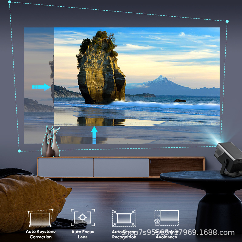 LGOODVIN X7AR スマートプロジェクター。800A - Auto Focus Keystone Correction Projector のレビューと価格
