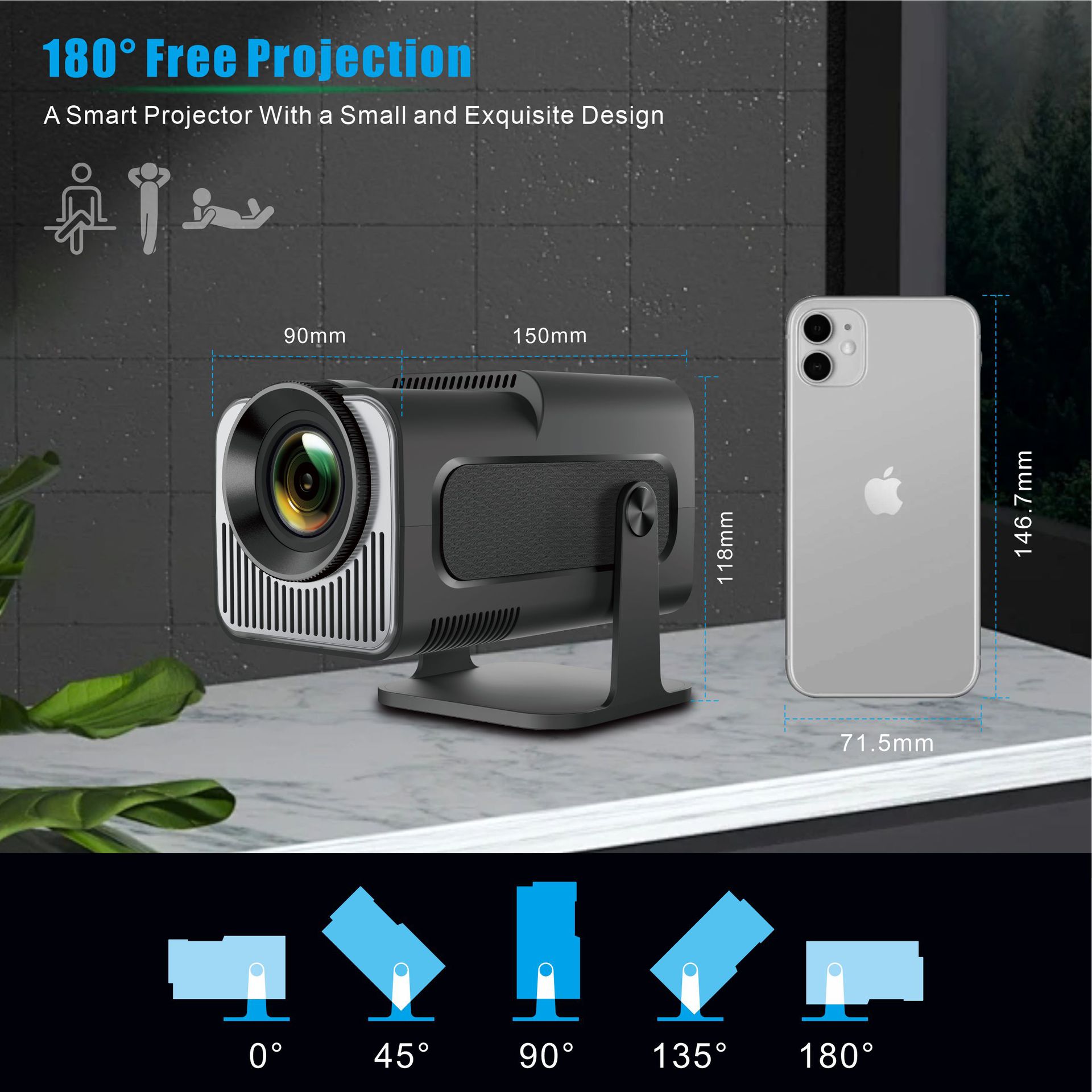 HY320Mini 新登場 ネイティブ720P Androi - 4K Smart Projector Android 11 Wifi 6 のレビューと価格