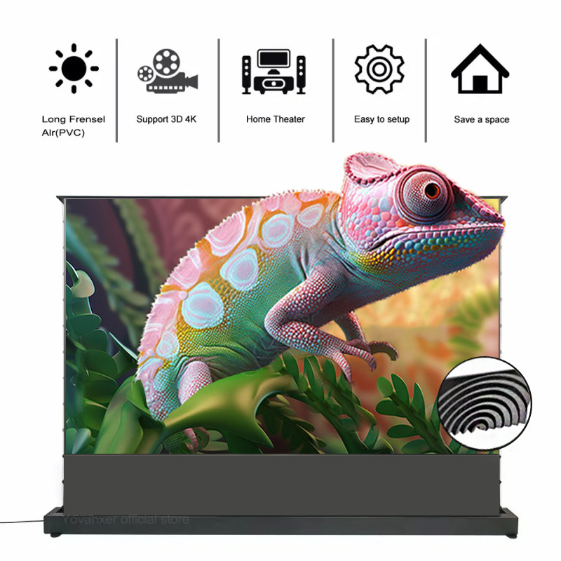 72インチALRフレネル電動タブテンションフロア昇降型アンビ - Alr Ambient Light Rejecting Projector Screen のレビューと価格