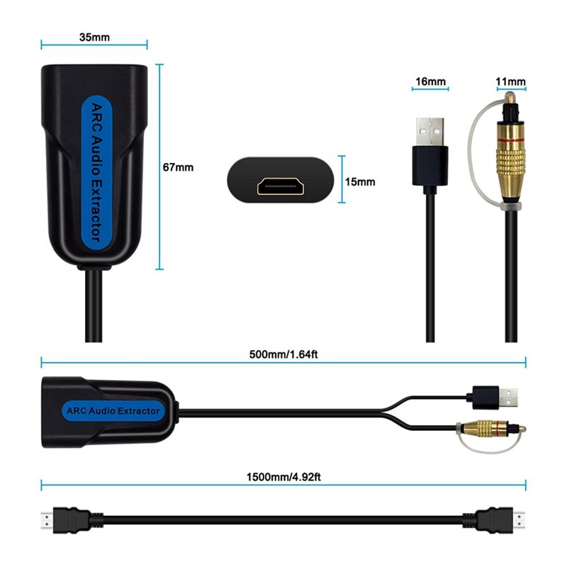 【安定した品質】HD対応オーディオエクストラクタースプリッタ - Optical Audio Hdmi Earc Extractor のレビューと価格