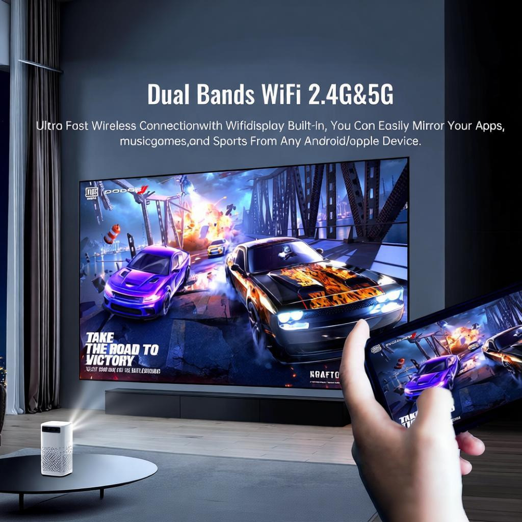 バッテリー内蔵で充電可能な、高画質4K対応の小型プロジェクタ - Mini Portable Projector Rechargeable Battery のレビューと価格
