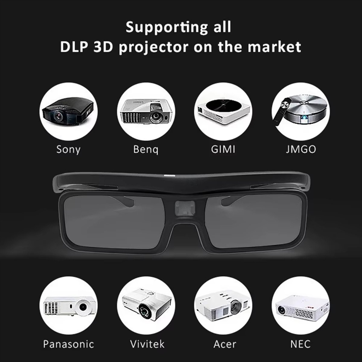 popop DLP リンクアクティブシャッター 3D メガネ - Active 3D Glasses Dlp Link Projector のレビューと価格