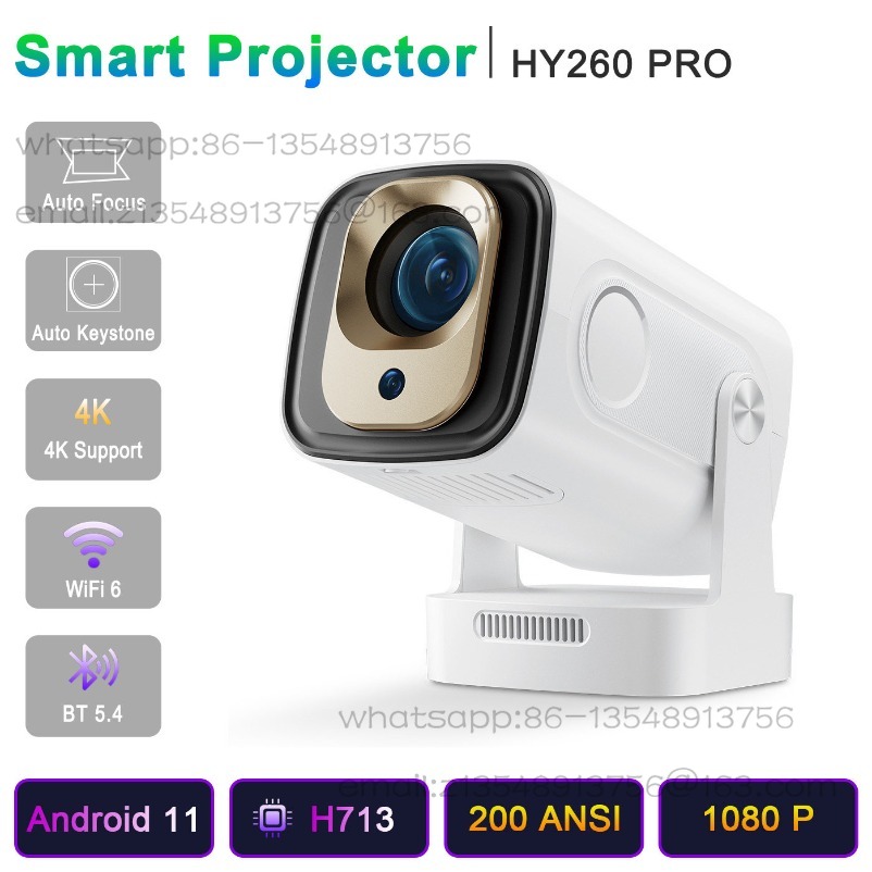 HY260PRO ミニスマートプロジェクター Android - 4K Smart Projector Android 11 Wifi 6 のレビューと価格