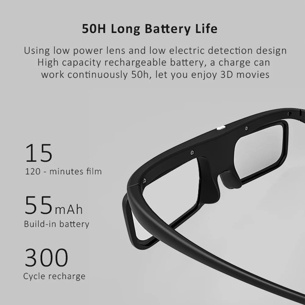 3Dメガネ DLPリンク対応、充電式アクティブシャッターメガ - Active 3D Glasses Dlp Link Projector のレビューと価格